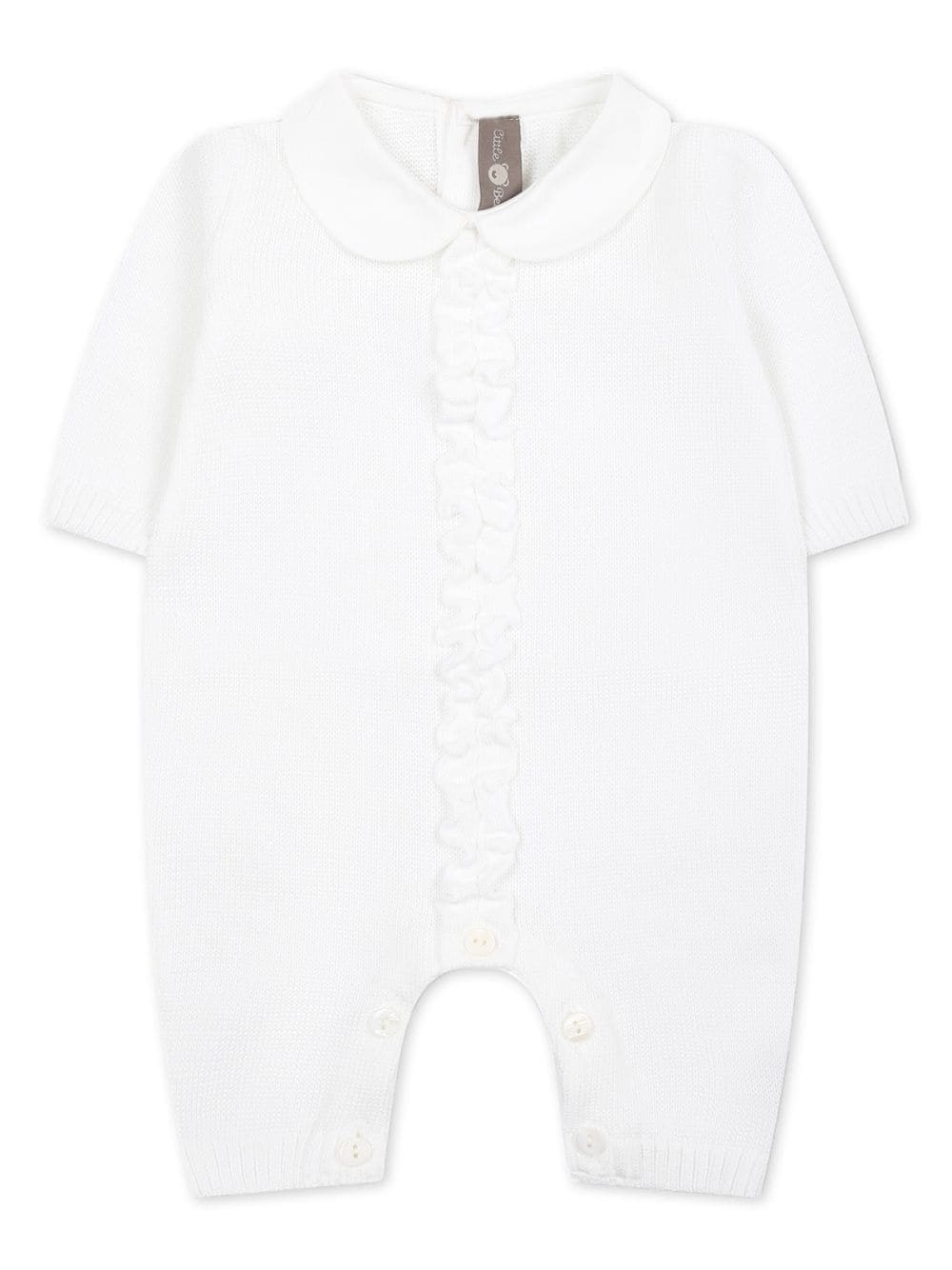 Little Bear ruffle-trim knitted cotton romper - White von Little Bear