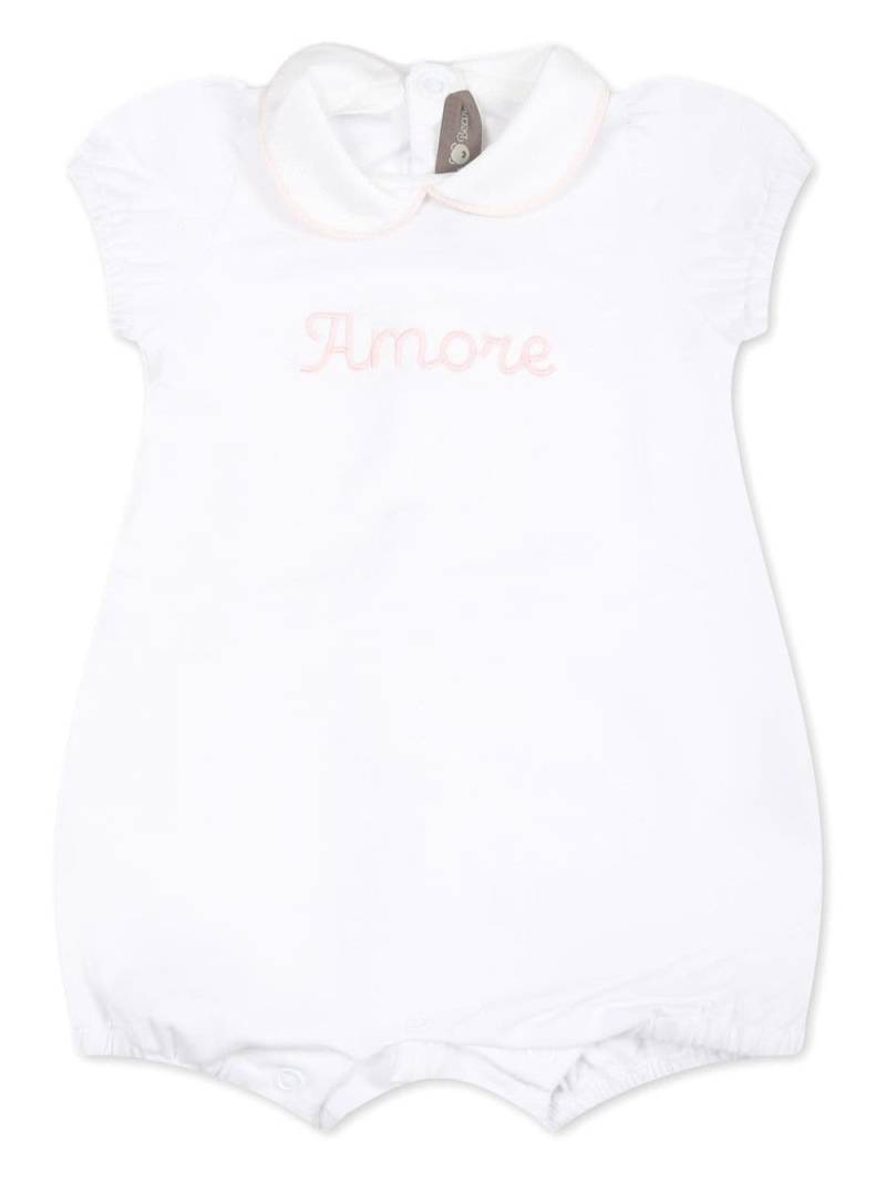 Little Bear text-embroidery cotton body - White von Little Bear