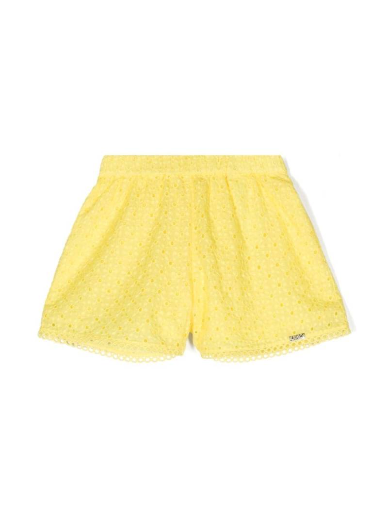 Liu Jo Kids broderie anglaise cotton shorts - Yellow von Liu Jo Kids