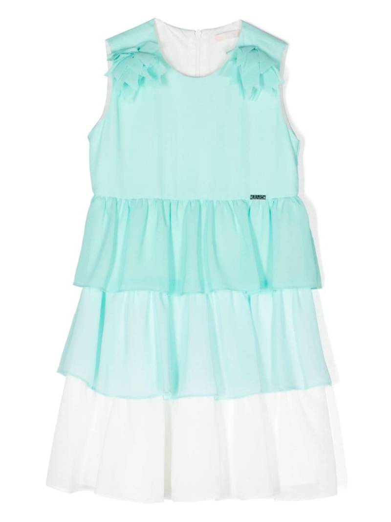 Liu Jo Kids floral-appliqué tiered dress - Blue von Liu Jo Kids