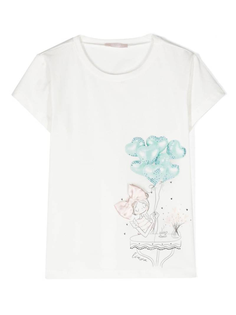 Liu Jo Kids graphic-print cotton T-shirt - White von Liu Jo Kids