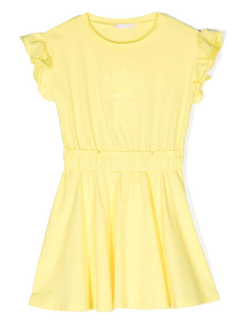 Liu Jo Kids logo-appliqué cotton dress - Yellow von Liu Jo Kids