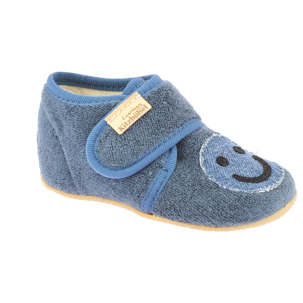 Living Kitzbühel - Kid's Babyklett Frottee Smiley - Hüttenschuhe Gr 20 grau von Living Kitzbühel