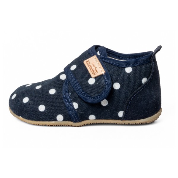 Living Kitzbühel - Kid's Babyklett Pauli Pünktchen - Hüttenschuhe Gr 25 blau/grau von Living Kitzbühel