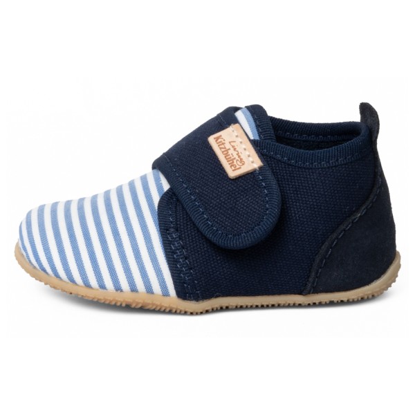 Living Kitzbühel - Kid's Babyklett Sigi Streifchen - Hüttenschuhe Gr 24 blau von Living Kitzbühel