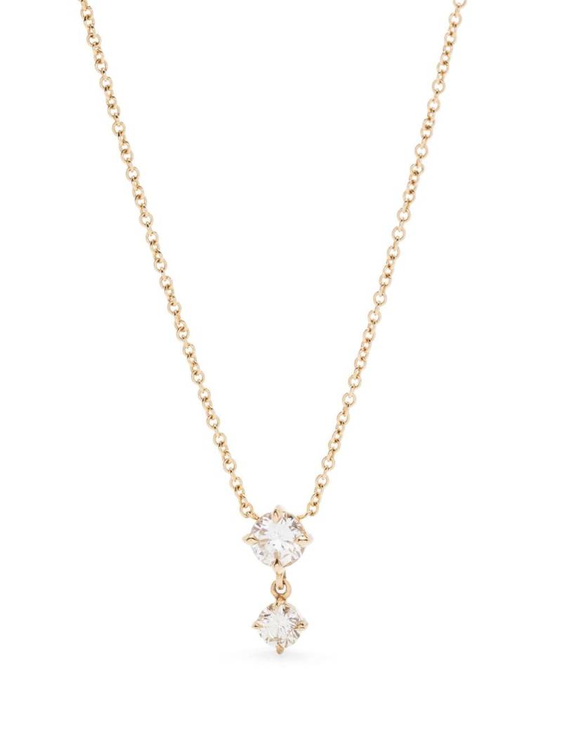 Lizzie Mandler Fine Jewelry 18kt yellow gold Alternating Drop diamond pendant necklace von Lizzie Mandler Fine Jewelry