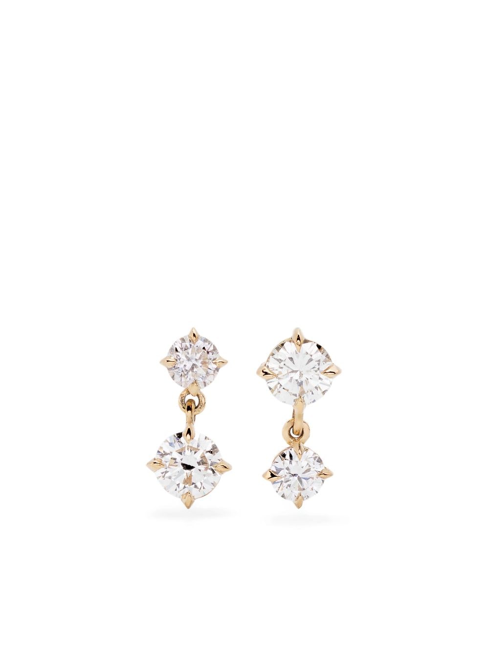 Lizzie Mandler Fine Jewelry 18kt yellow gold Large Alternating diamond drop earrings von Lizzie Mandler Fine Jewelry