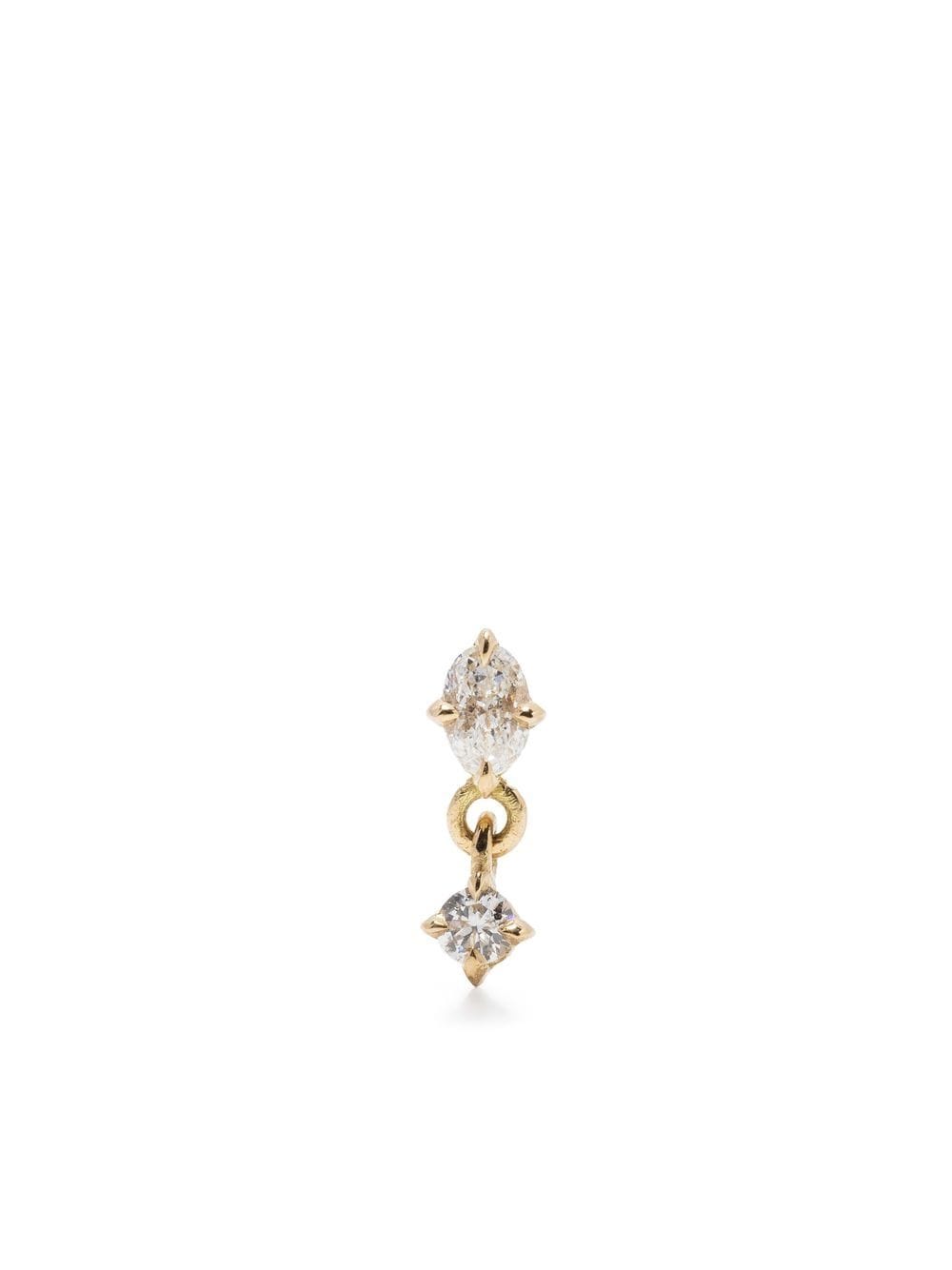 Lizzie Mandler Fine Jewelry 18kt yellow gold Mix Matched diamond stud earring von Lizzie Mandler Fine Jewelry