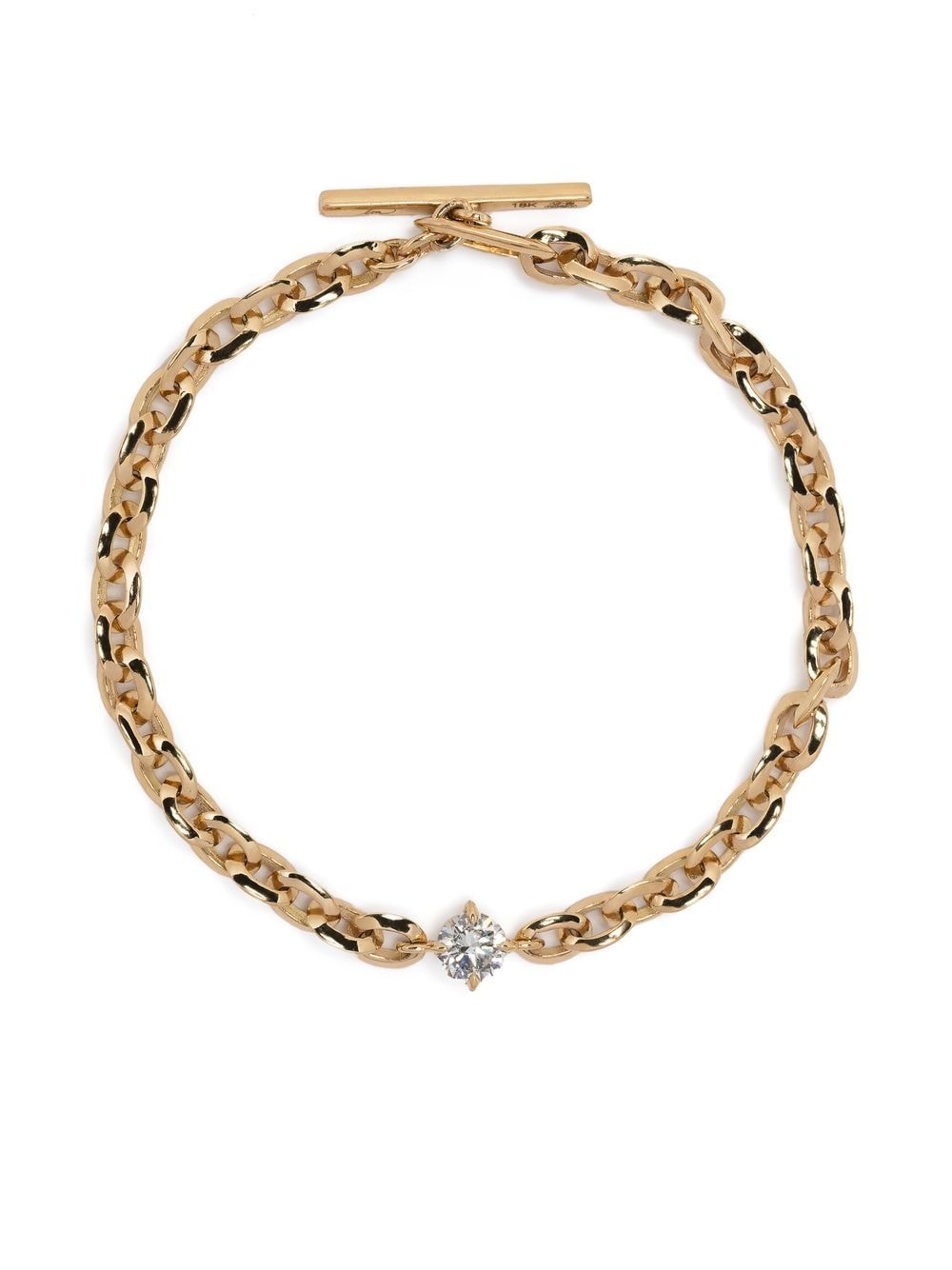 Lizzie Mandler Fine Jewelry 18kt yellow gold XS Knife Edge diamond bracelet von Lizzie Mandler Fine Jewelry