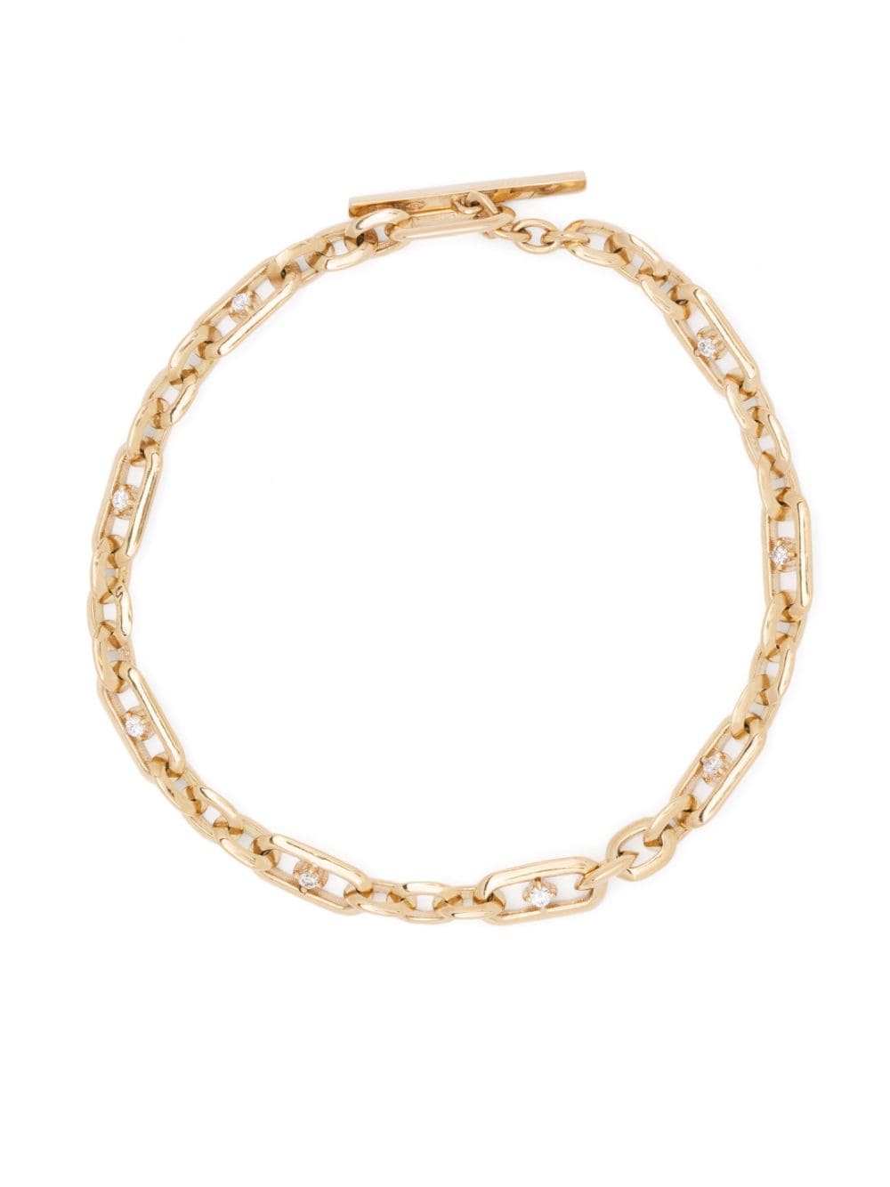 Lizzie Mandler Fine Jewelry 18kt yellow-gold diamond figaro-chain bracelet von Lizzie Mandler Fine Jewelry