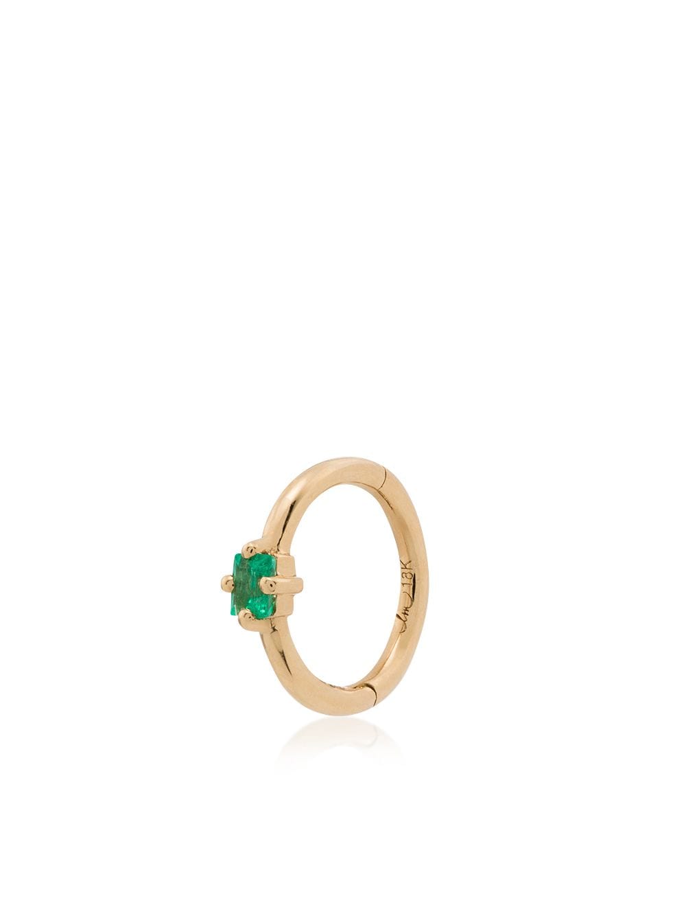 Lizzie Mandler Fine Jewelry 18kt yellow gold emerald single hoop earring von Lizzie Mandler Fine Jewelry