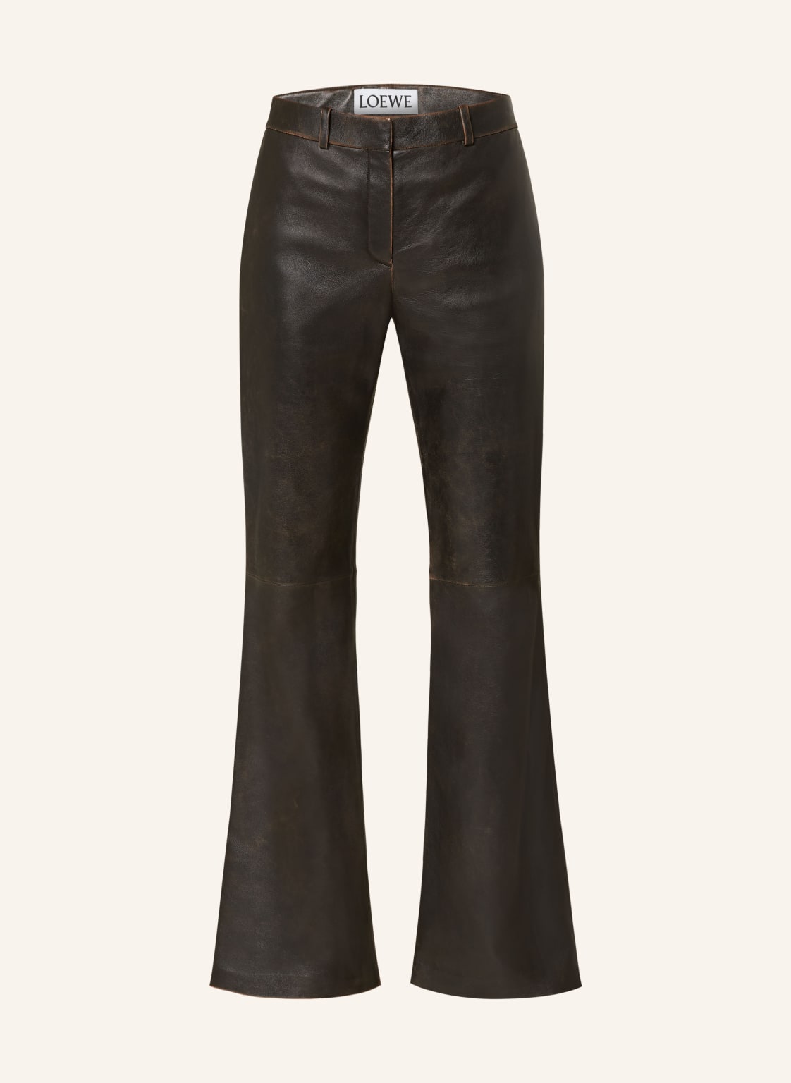 Loewe Bootcut-Hose Aus Leder braun Loewe Bootcut-Hose Aus Leder braun von Loewe
