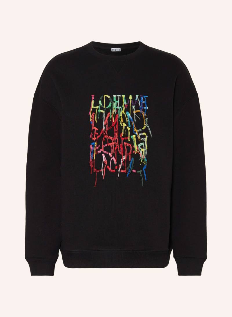 Loewe Sweatshirt Mit Stickereien schwarz von Loewe