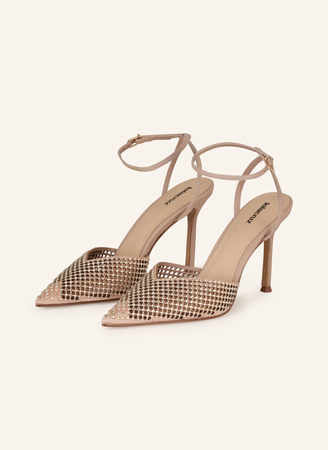 Lola Cruz Slingpumps Mit Schmucksteinen beige von Lola Cruz