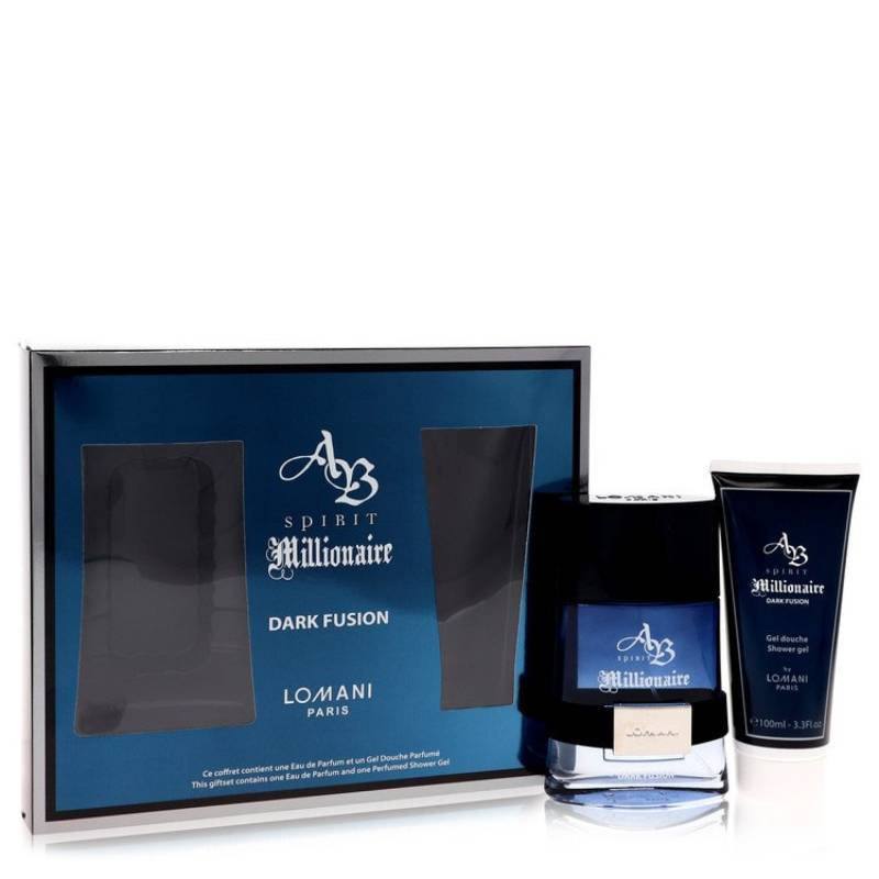 Lomani Spirit Millionaire Dark Fusion Gift Set -- 98 ml Eau De Parfum Spray + 98 ml Shower Gel von Lomani