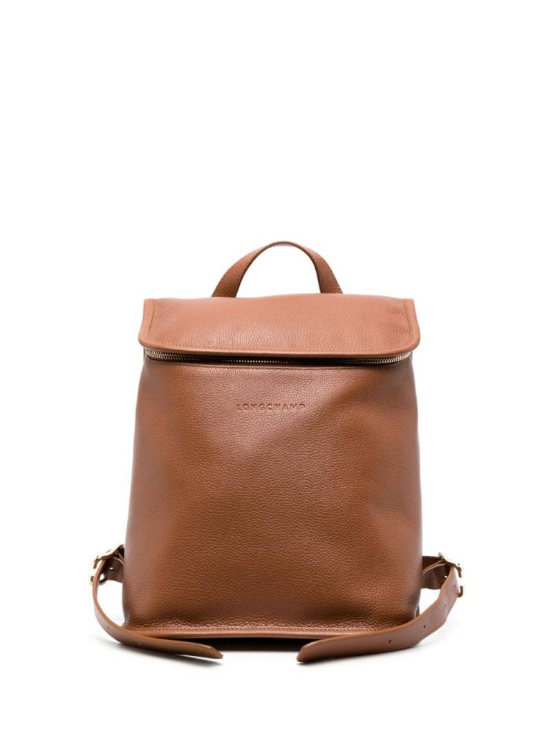 Longchamp Le Foulonné leather backpack - Brown von Longchamp