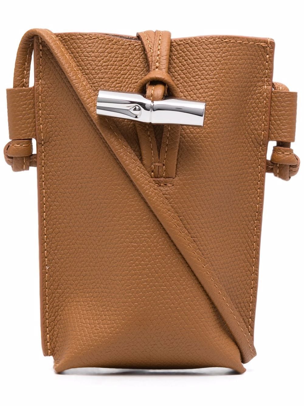 Longchamp Roseau leather phone holder - Brown von Longchamp