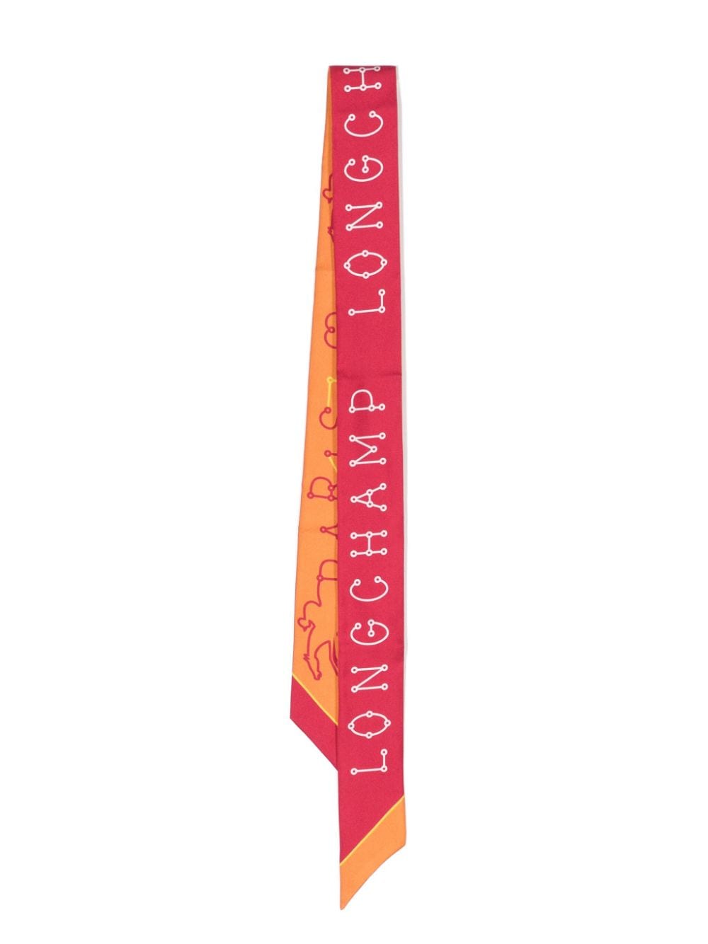 Longchamp logo-print organic silk headband - Pink von Longchamp
