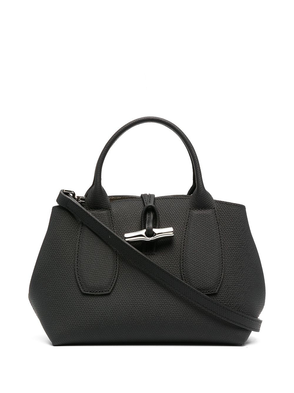 Longchamp small Roseau top handle bag - Black von Longchamp