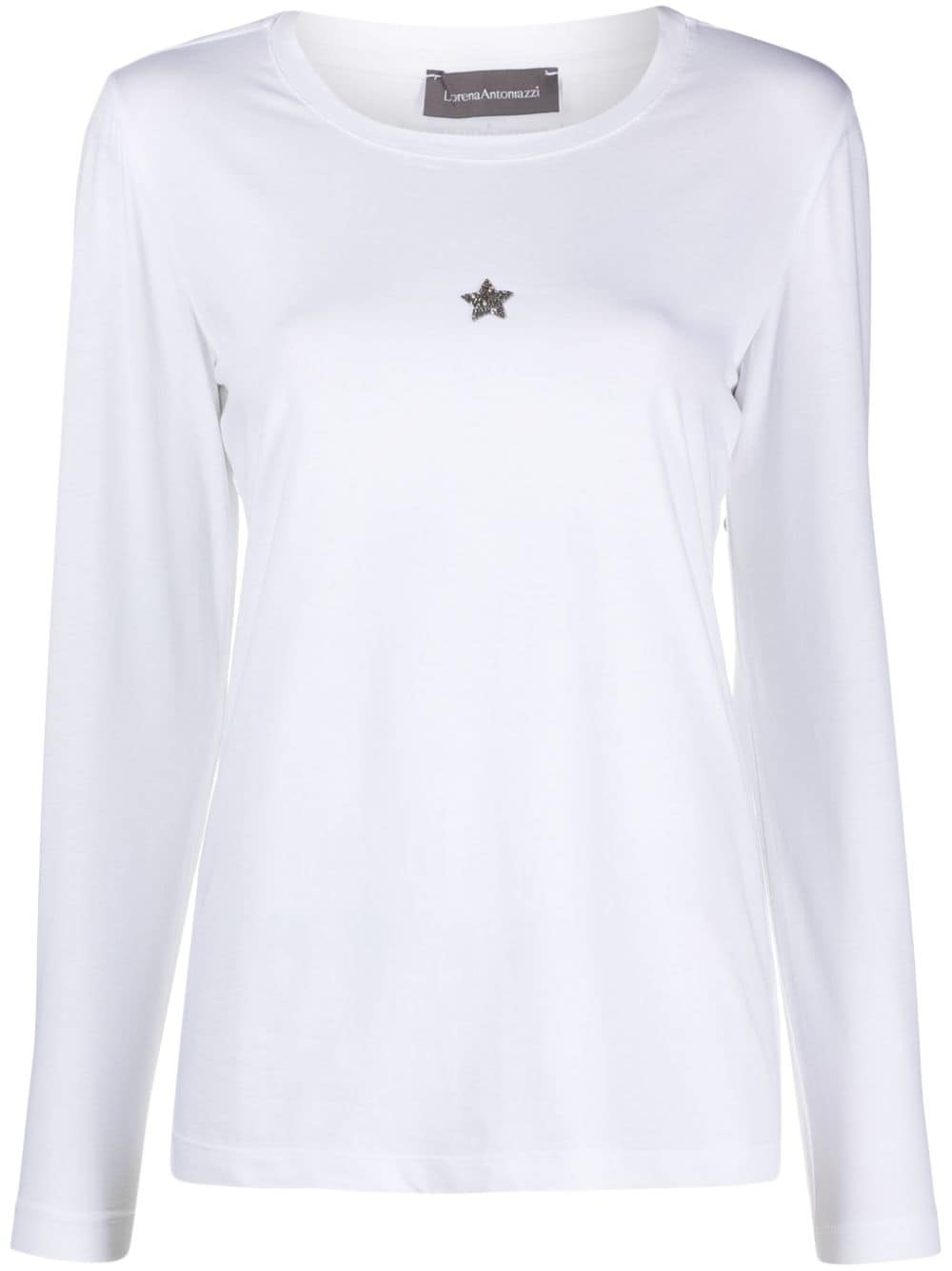 Lorena Antoniazzi Sagittarius logo-patch T-shirt - White von Lorena Antoniazzi