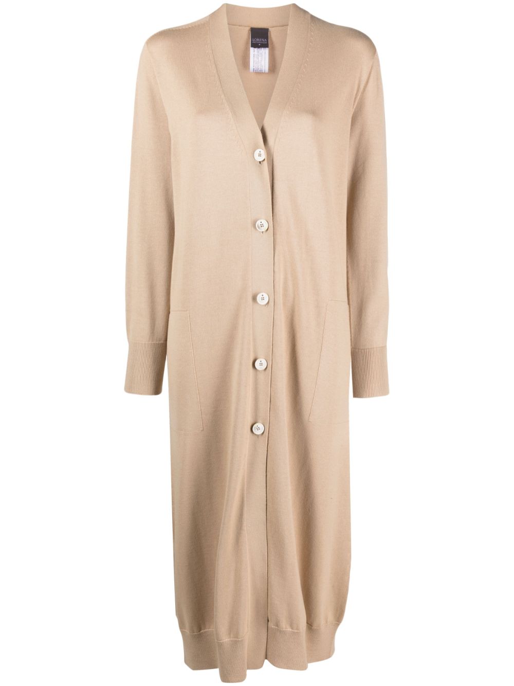 Lorena Antoniazzi V-neck knitted longline cardigan - Neutrals von Lorena Antoniazzi