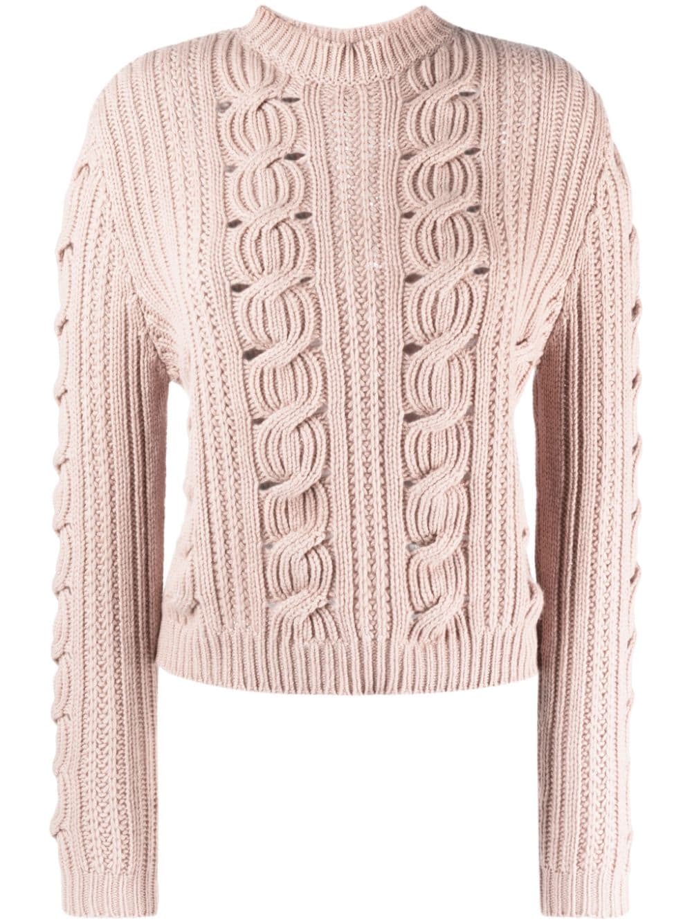 Lorena Antoniazzi cable-knit long-sleeved jumper - Pink von Lorena Antoniazzi