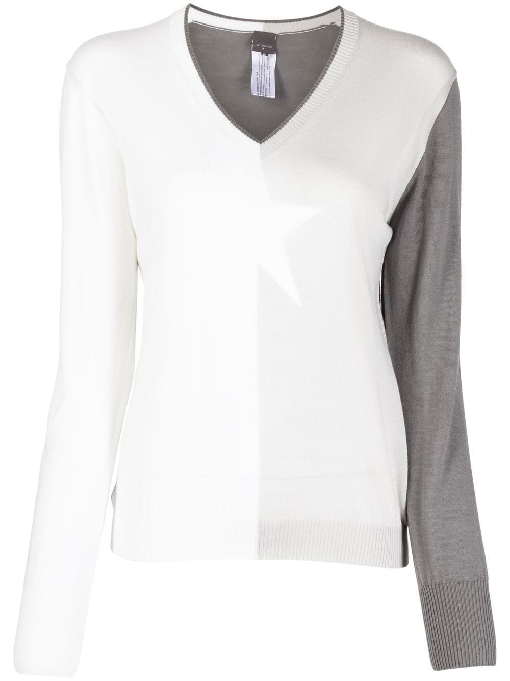 Lorena Antoniazzi colour-block V-neck jumper - Grey von Lorena Antoniazzi