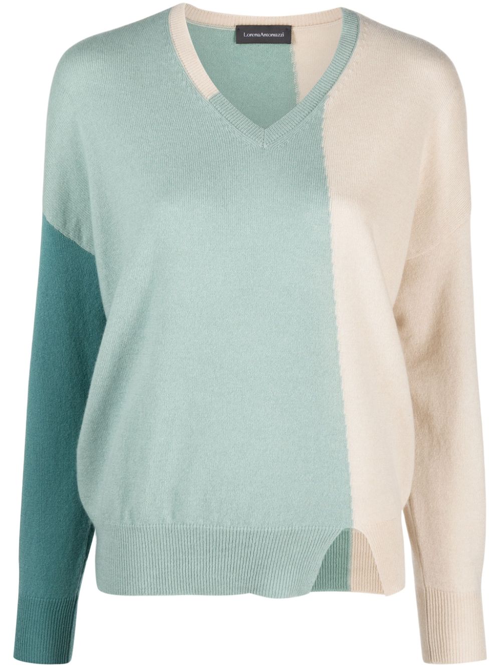 Lorena Antoniazzi colour-block cashmere jumper - Blue von Lorena Antoniazzi