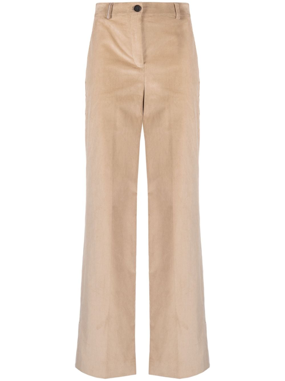 Lorena Antoniazzi corduroy high-waist wide-leg trousers - Neutrals von Lorena Antoniazzi