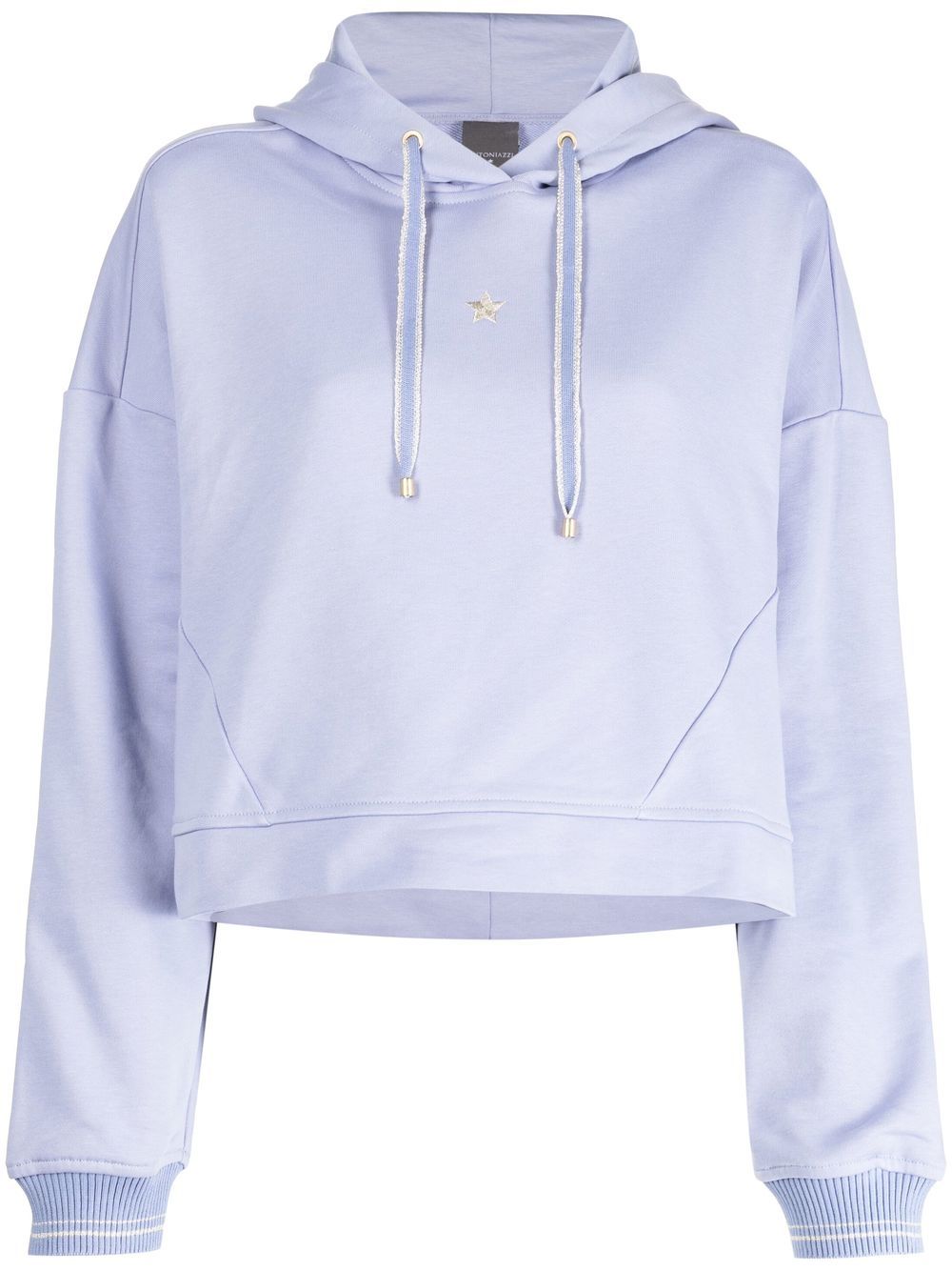 Lorena Antoniazzi embroidered-motif white hoodie - Blue von Lorena Antoniazzi