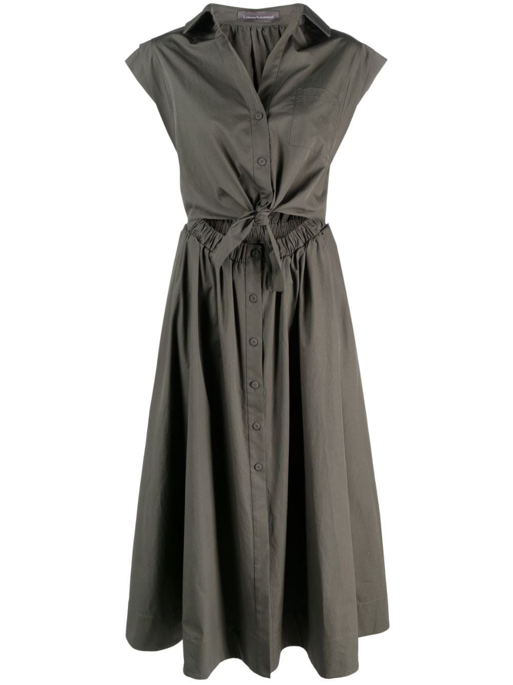 Lorena Antoniazzi lace-up midi cotton dress - Grey von Lorena Antoniazzi