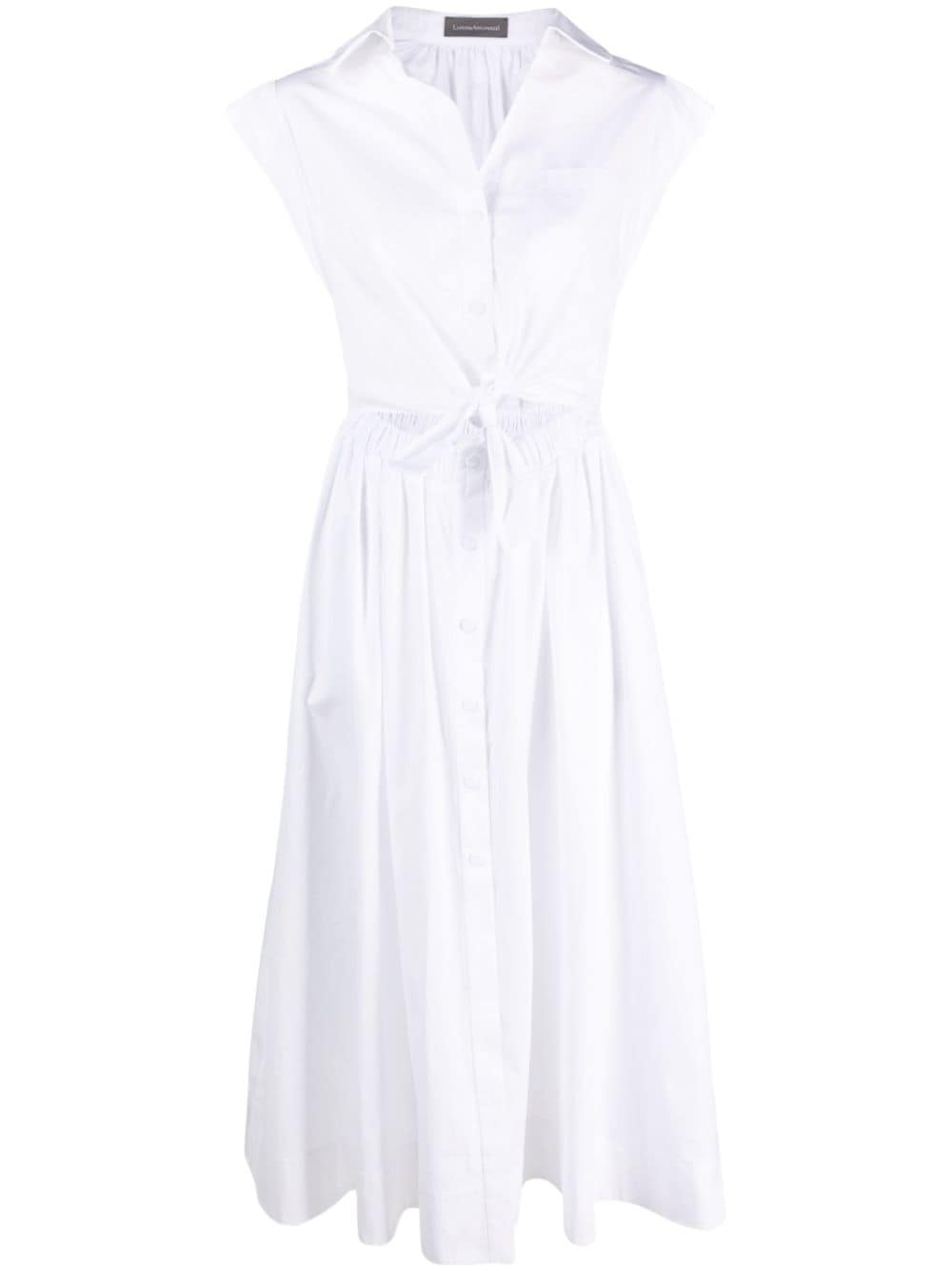 Lorena Antoniazzi lace-up midi cotton dress - White von Lorena Antoniazzi