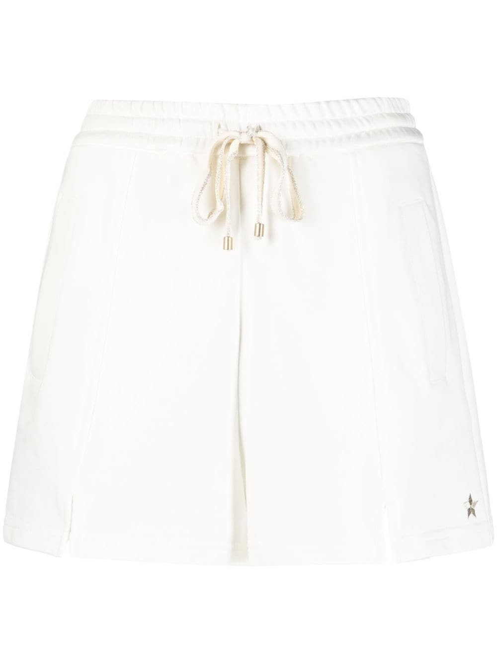 Lorena Antoniazzi logo-embroidery cotton track shorts - White von Lorena Antoniazzi