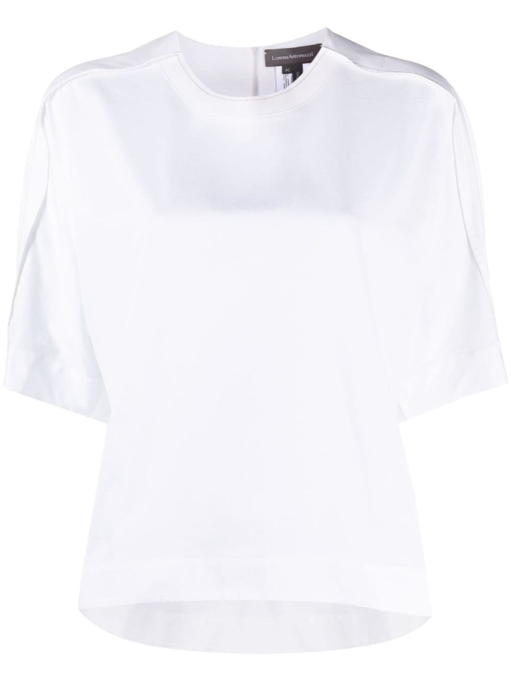 Lorena Antoniazzi pleat-detail short-sleeved blouse - White von Lorena Antoniazzi