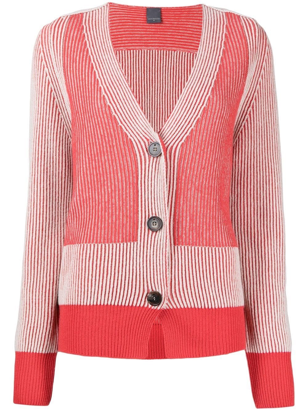 Lorena Antoniazzi ribbed button-up cardigan - Red von Lorena Antoniazzi