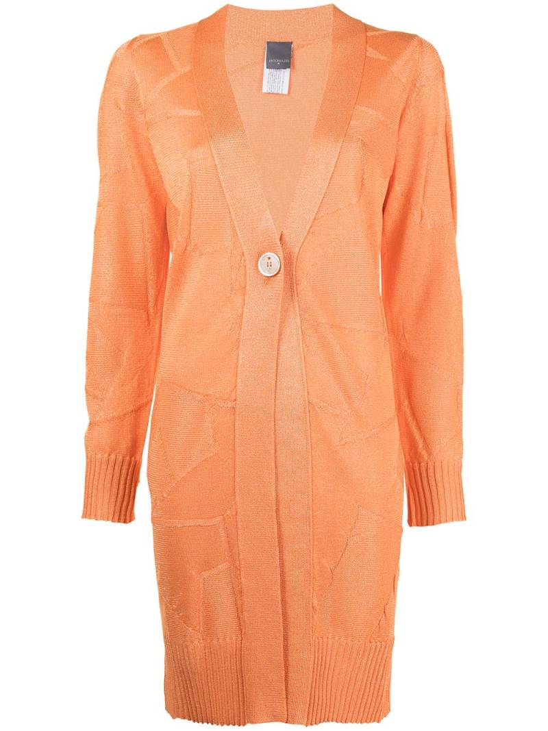 Lorena Antoniazzi star-knit longline cardigan - Orange von Lorena Antoniazzi