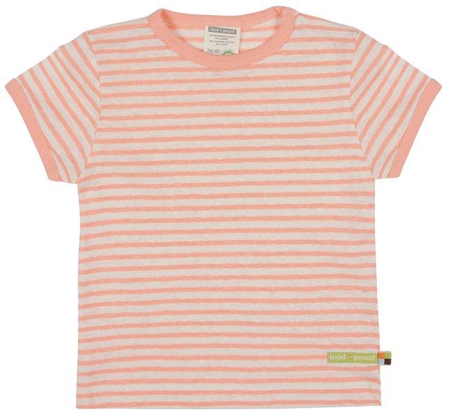 T-shirt Streifen Mit Leinen Peach Jungen Pfirsich 122/128 von Loud and Proud