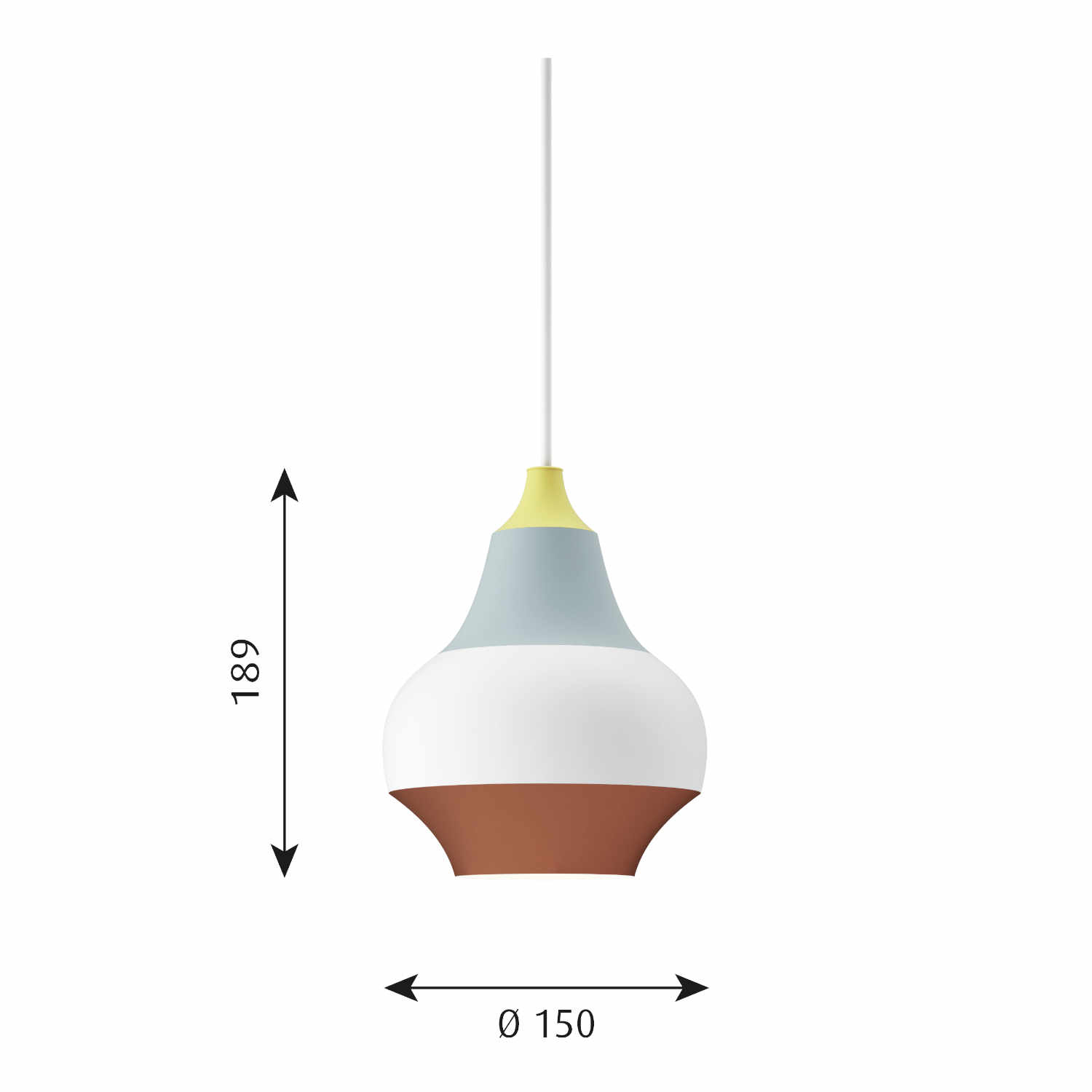 Cirque Pendelleuchte, Grösse ø 15 cm, Farbe gelbe spitze Cirque Pendelleuchte, Grösse ø 15 cm, Farbe gelbe spitze von Louis Poulsen