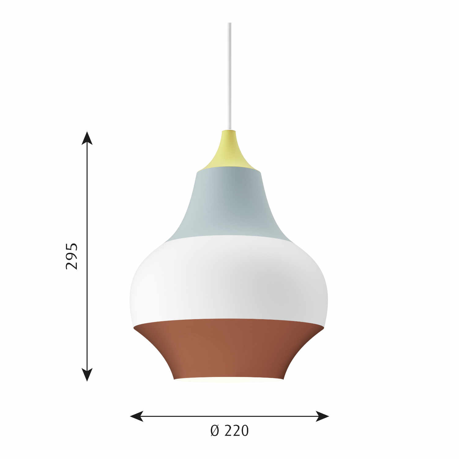 Cirque Pendelleuchte, Grösse ø 22 cm, Farbe gelbe spitze Cirque Pendelleuchte, Grösse ø 22 cm, Farbe gelbe spitze von Louis Poulsen