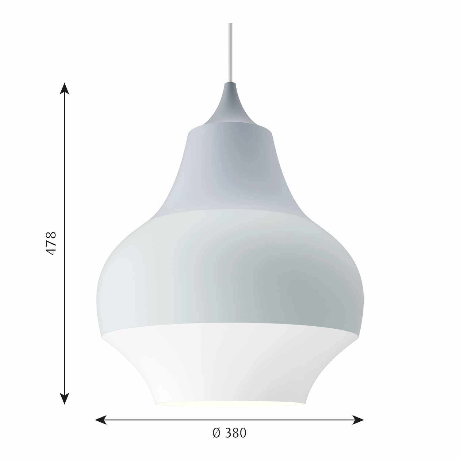 Cirque Pendelleuchte, Grösse ø 38 cm, Farbe graue spitze Cirque Pendelleuchte, Grösse ø 38 cm, Farbe graue spitze von Louis Poulsen