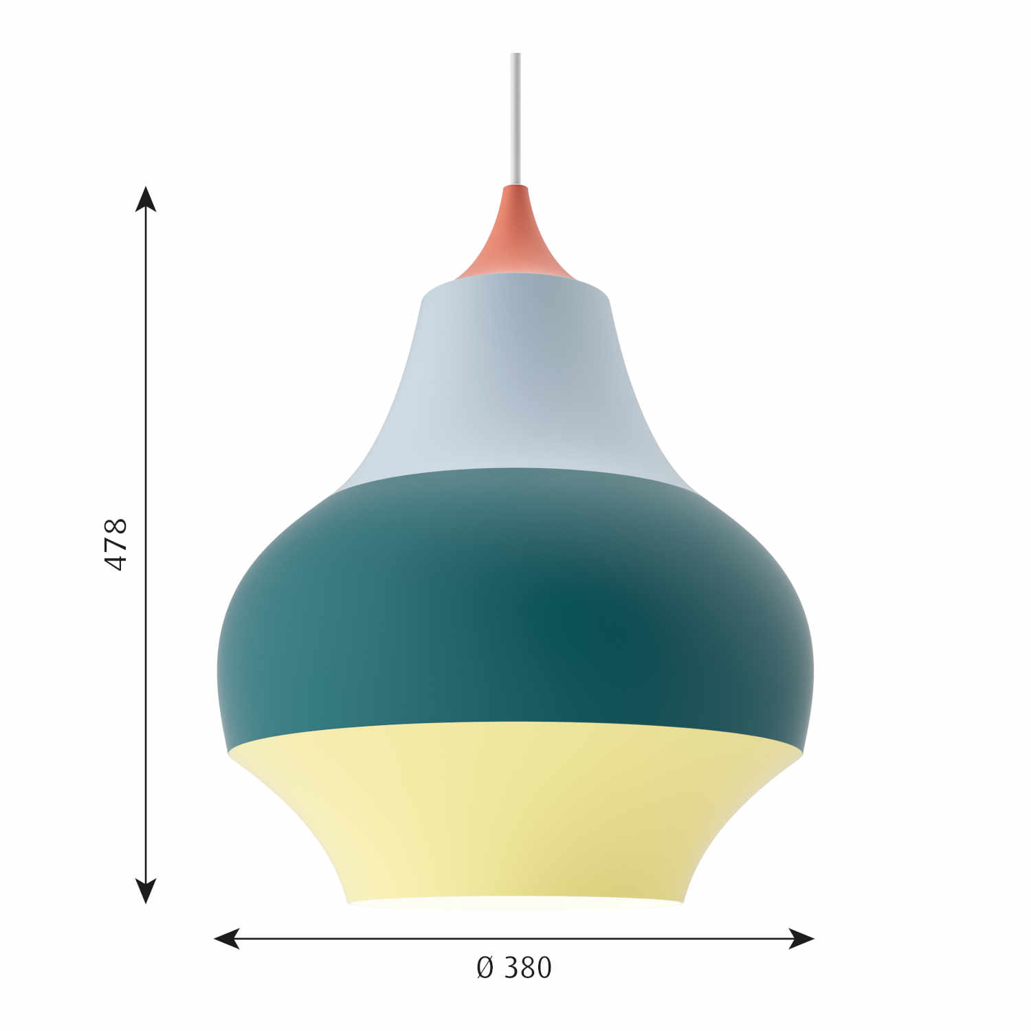 Cirque Pendelleuchte, Grösse ø 38 cm, Farbe rote spitze Cirque Pendelleuchte, Grösse ø 38 cm, Farbe rote spitze von Louis Poulsen