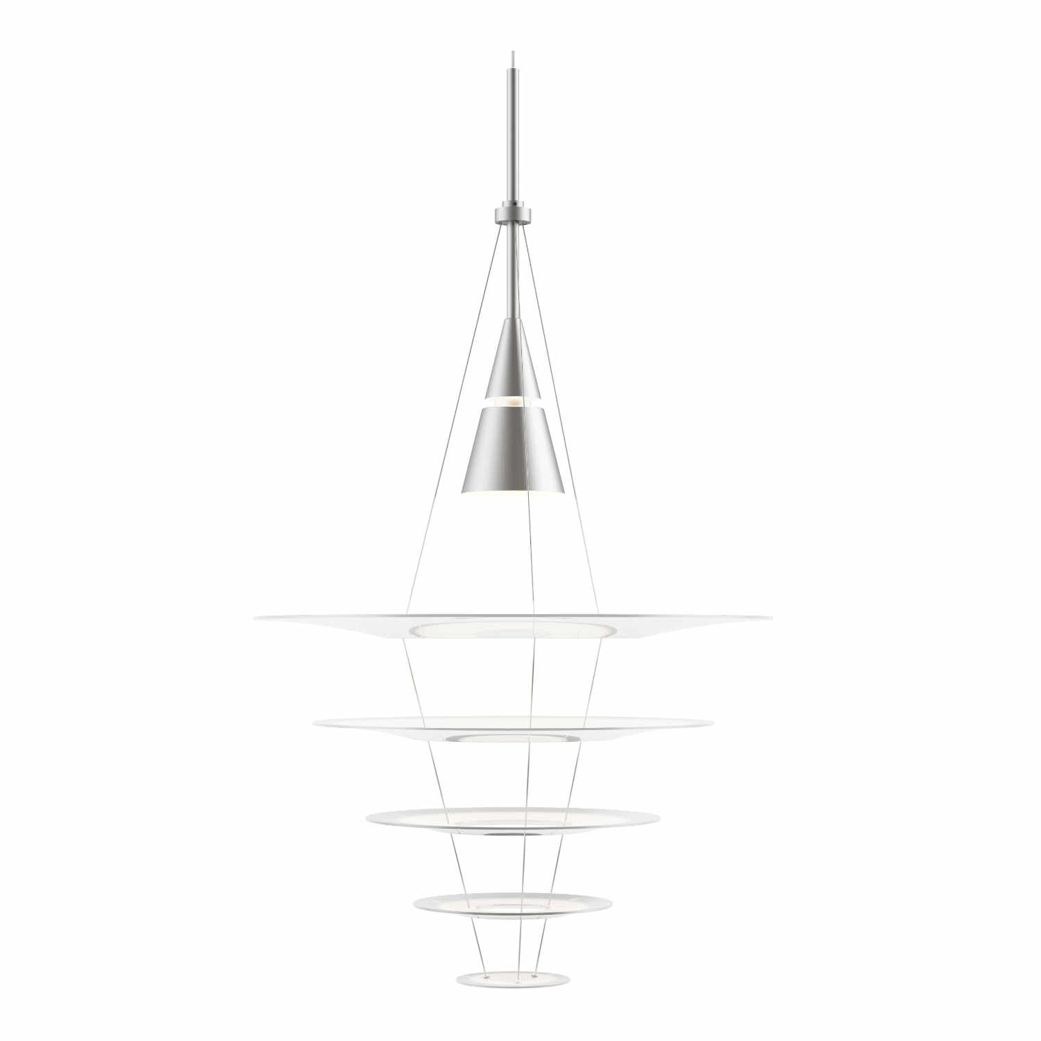 Enigma 545 Pendelleuchte, Farbe aluminium, gebürstet Enigma 545 Pendelleuchte, Farbe aluminium, gebürstet von Louis Poulsen