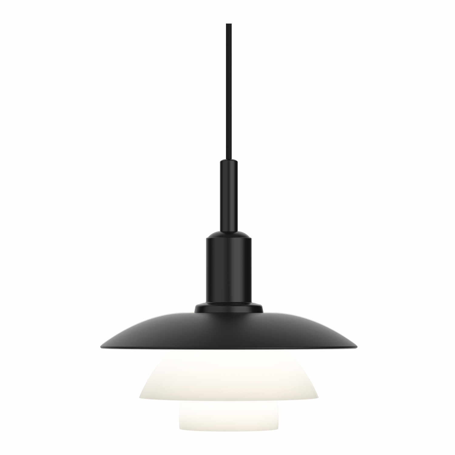 PH 3/3 Pendelleuchte, Farbe metall, schwarz/glas PH 3/3 Pendelleuchte, Farbe metall, schwarz/glas von Louis Poulsen