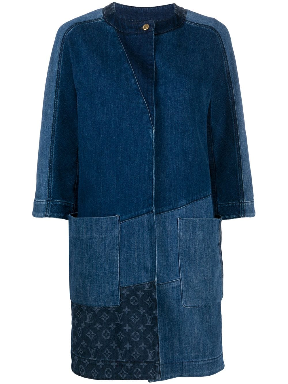 Louis Vuitton Pre-Owned 2010s patchwork denim jacket - Blue von Louis Vuitton Pre-Owned