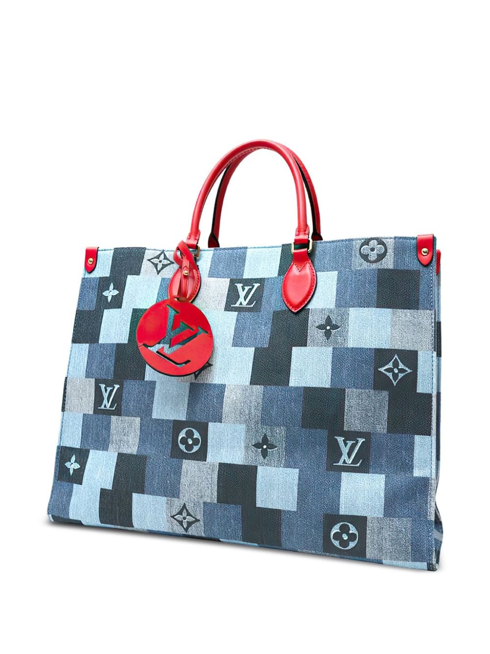 Louis Vuitton Pre-Owned pre-owned Onthego denim shopping tote - Blue von Louis Vuitton Pre-Owned