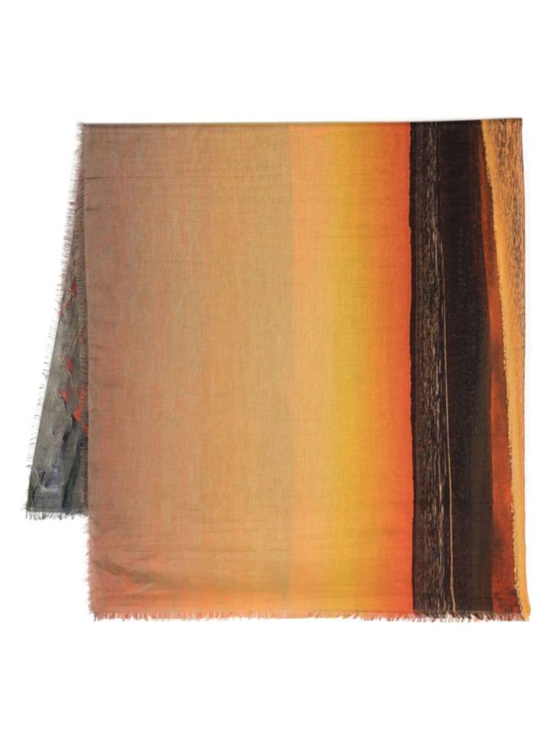 Louisa Ballou Painted Sunset frayed-edge scarf - Orange von Louisa Ballou