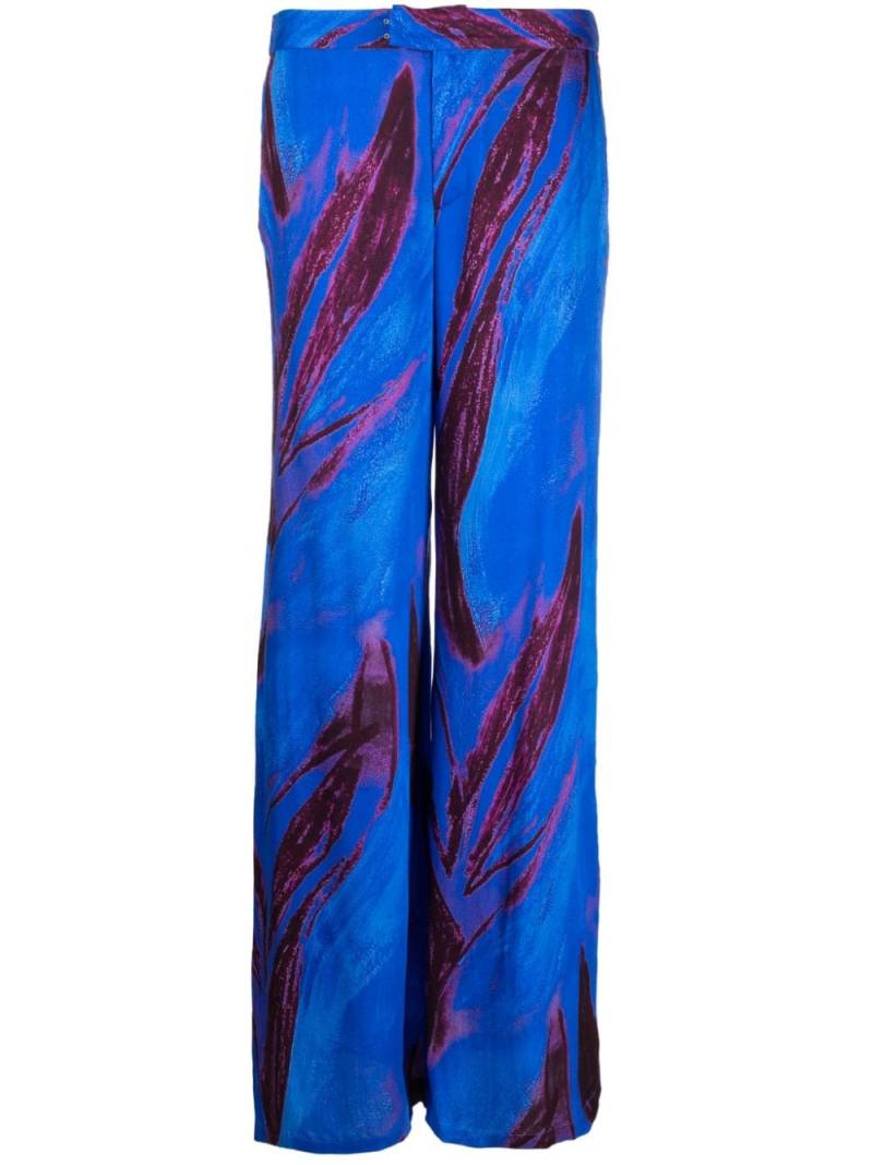 Louisa Ballou abstract-print wide-leg trousers - Blue von Louisa Ballou