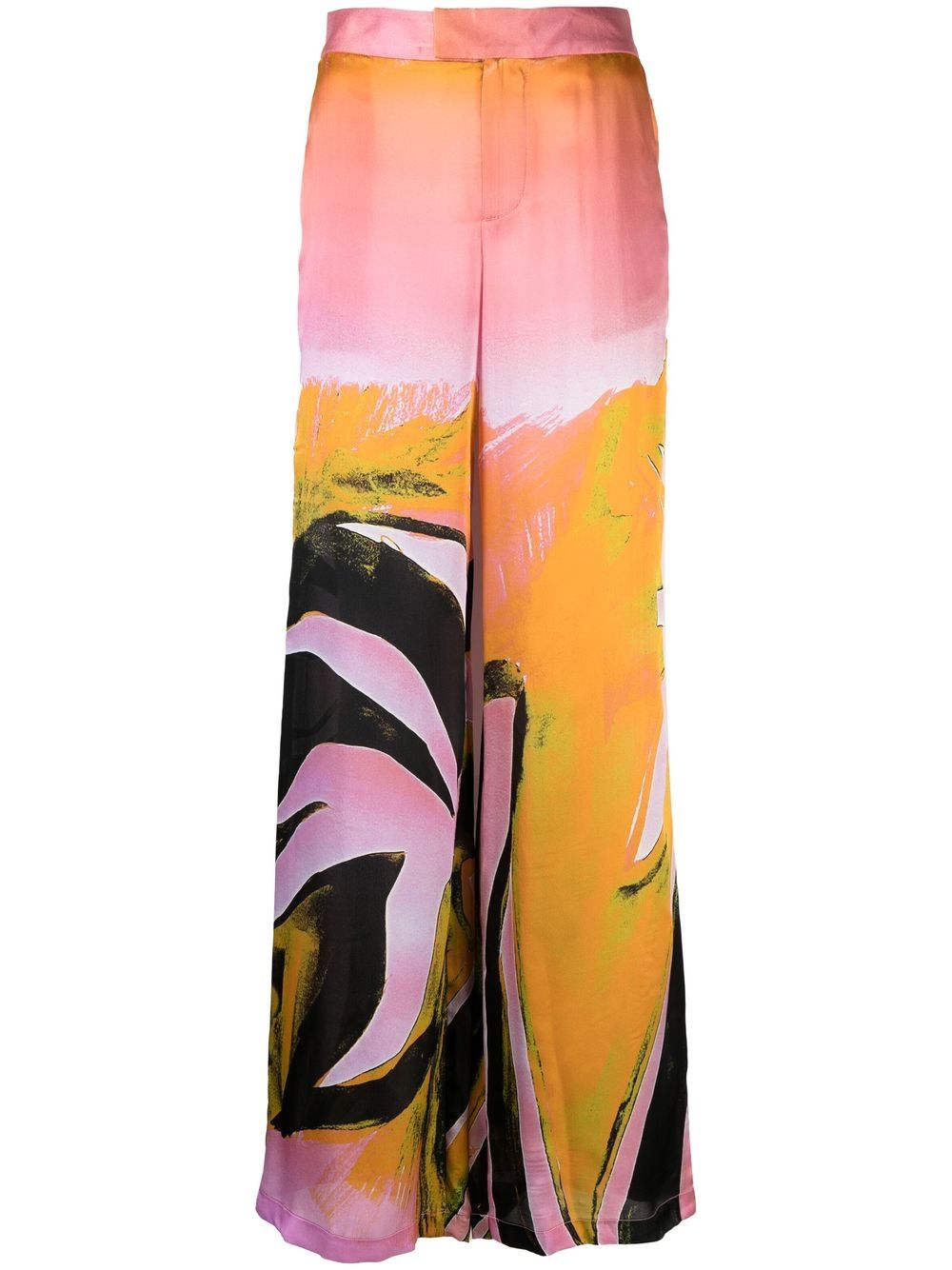 Louisa Ballou all-over graphic print silk trousers - Pink von Louisa Ballou