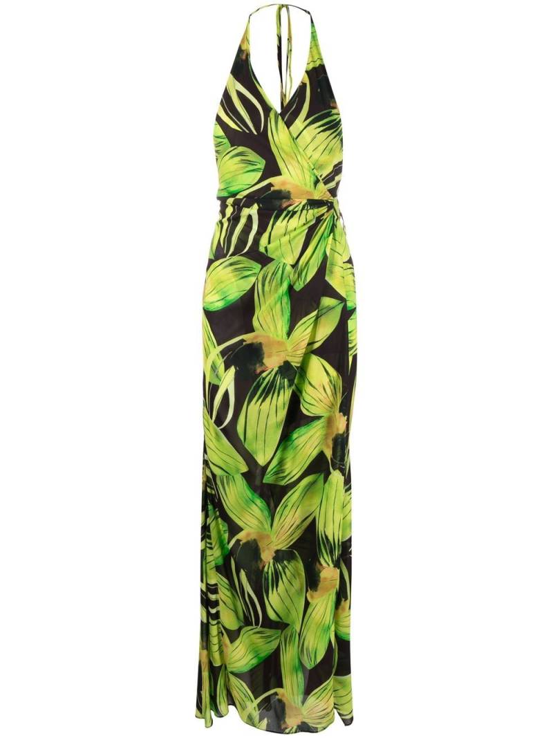 Louisa Ballou floral-print halterneck dress - Green von Louisa Ballou