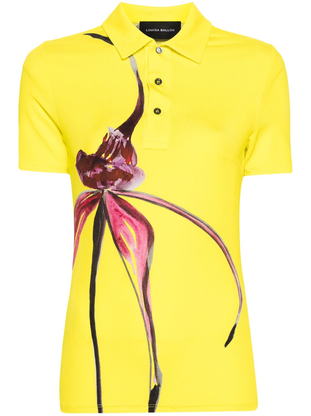 Louisa Ballou floral-print knitted polo shirt - Yellow von Louisa Ballou